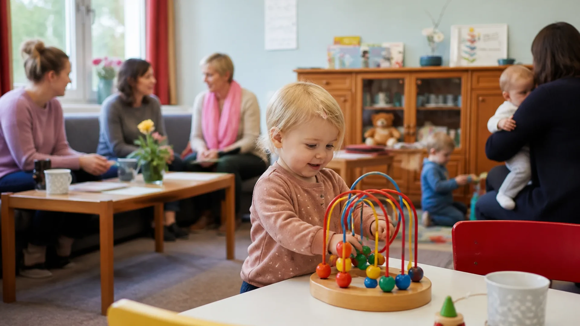 Gemütliches Treffen mit Babys und Kleinkindern im Garten