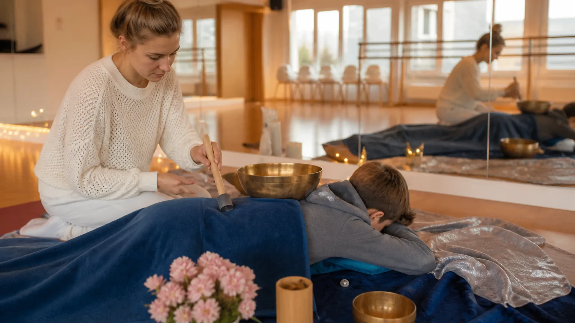 Klangmassage Peter Hess Jugend bei Kinderyoga mit Fee