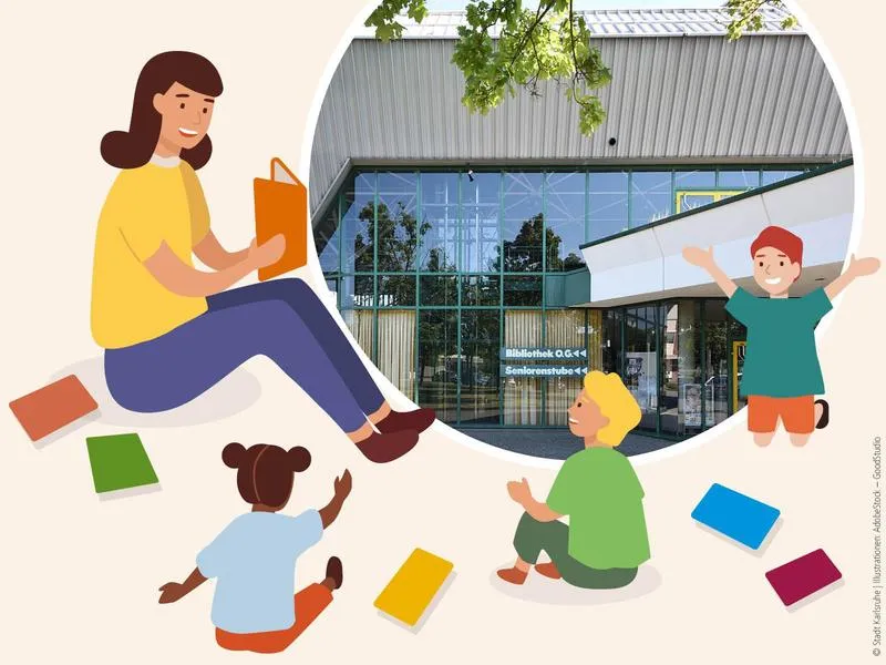 Vorlesestunde für Kinder in der Stadtbibliothek Neureut