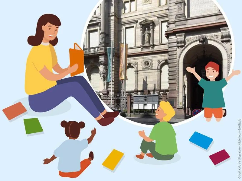 Vorlesestunde für Kinder in der Kinder- und Jugendbibliothek Karlsruhe