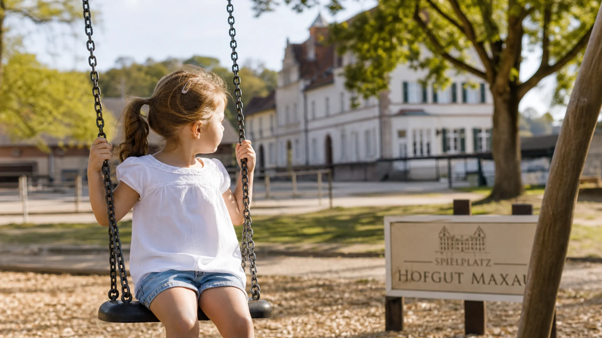 Spielplatz Hofgut Maxau, Rheinblick und Wiesen