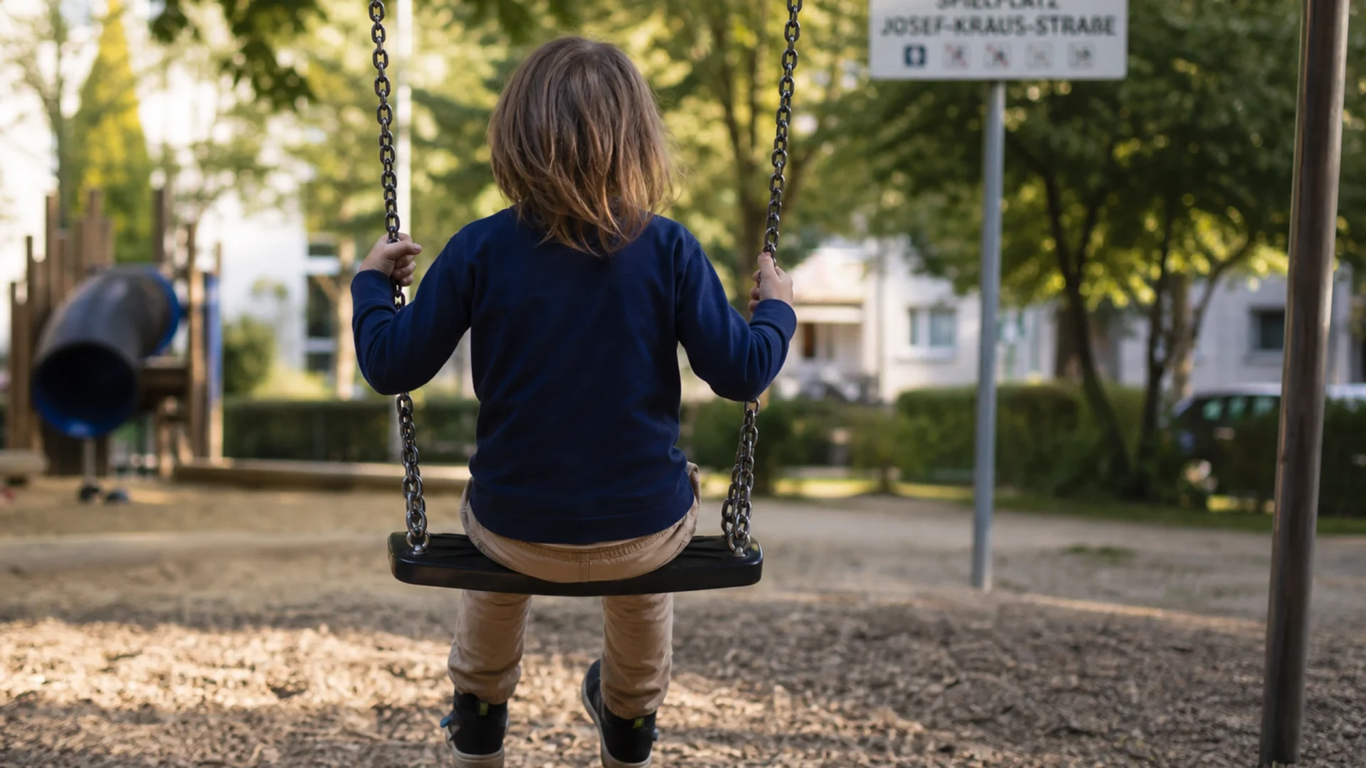 Spielplatz mit Sandkasten und Nestschaukel in Durlach