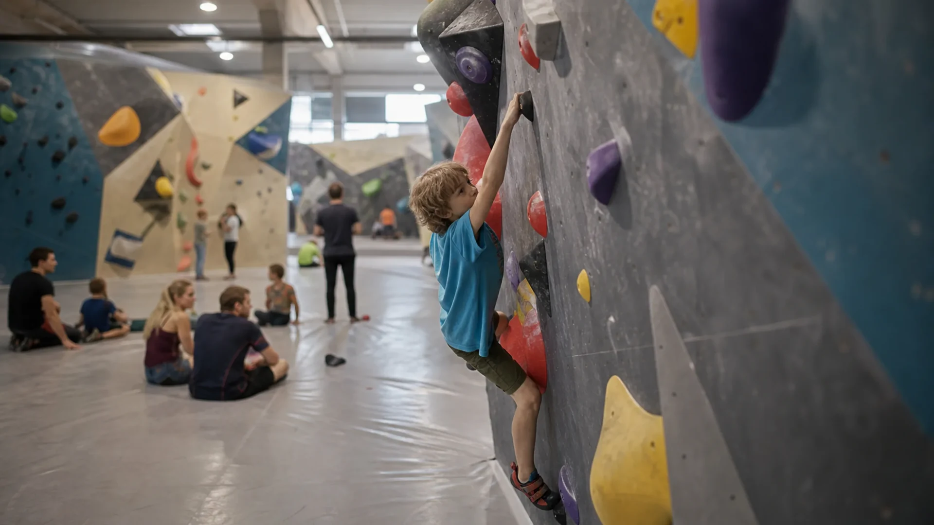 Klettern in der Boulderwelt Heidelberg für Kinder