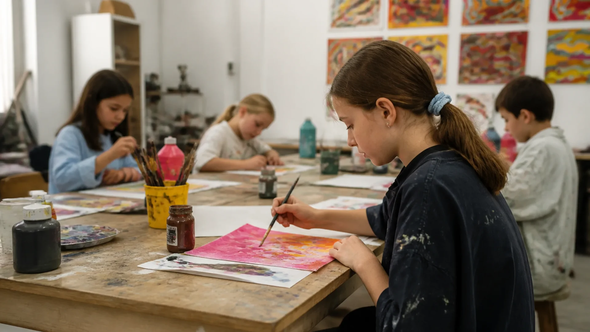 Kunstwerkstatt 8–12 bei Kindermalwerkstatt Karlsruhe
