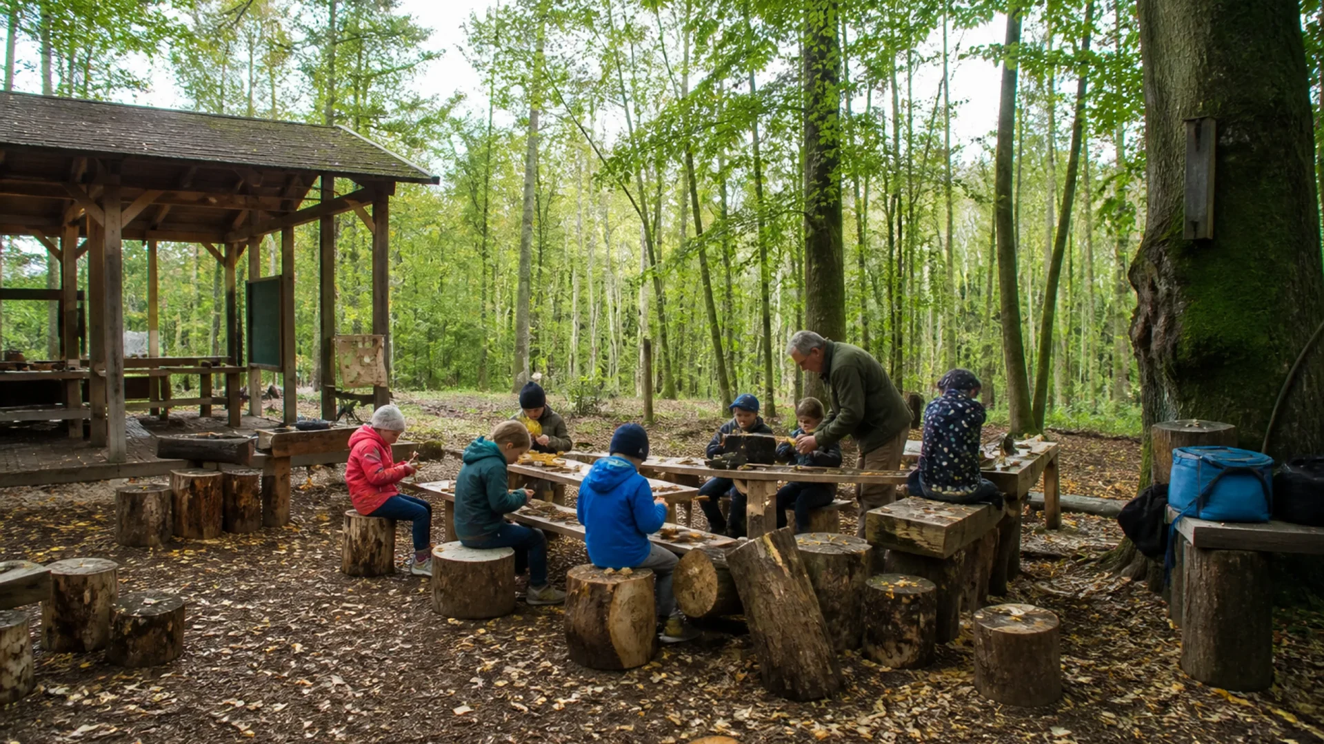 Schnitzwerkstatt beim Herbstbasteln
