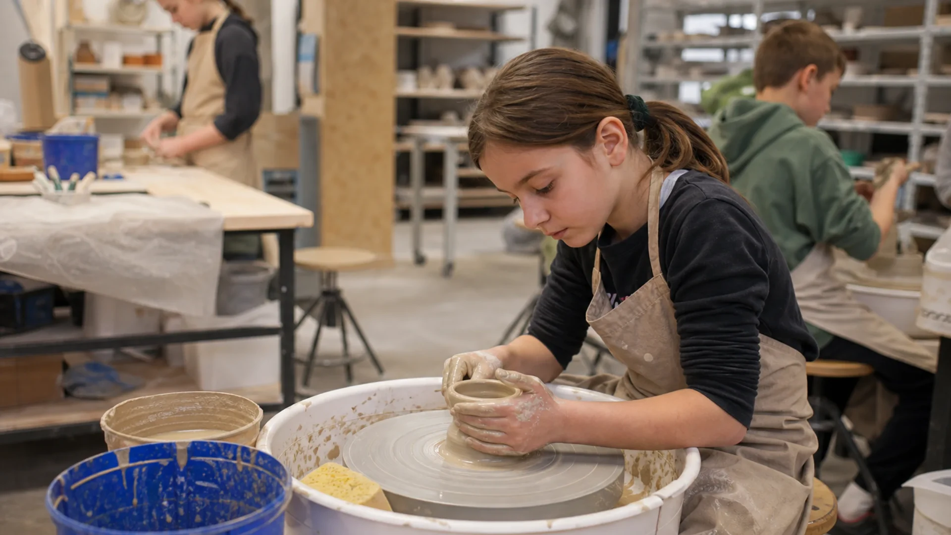 Kinderwerkstatt mit Drehscheibe in The Beauty School