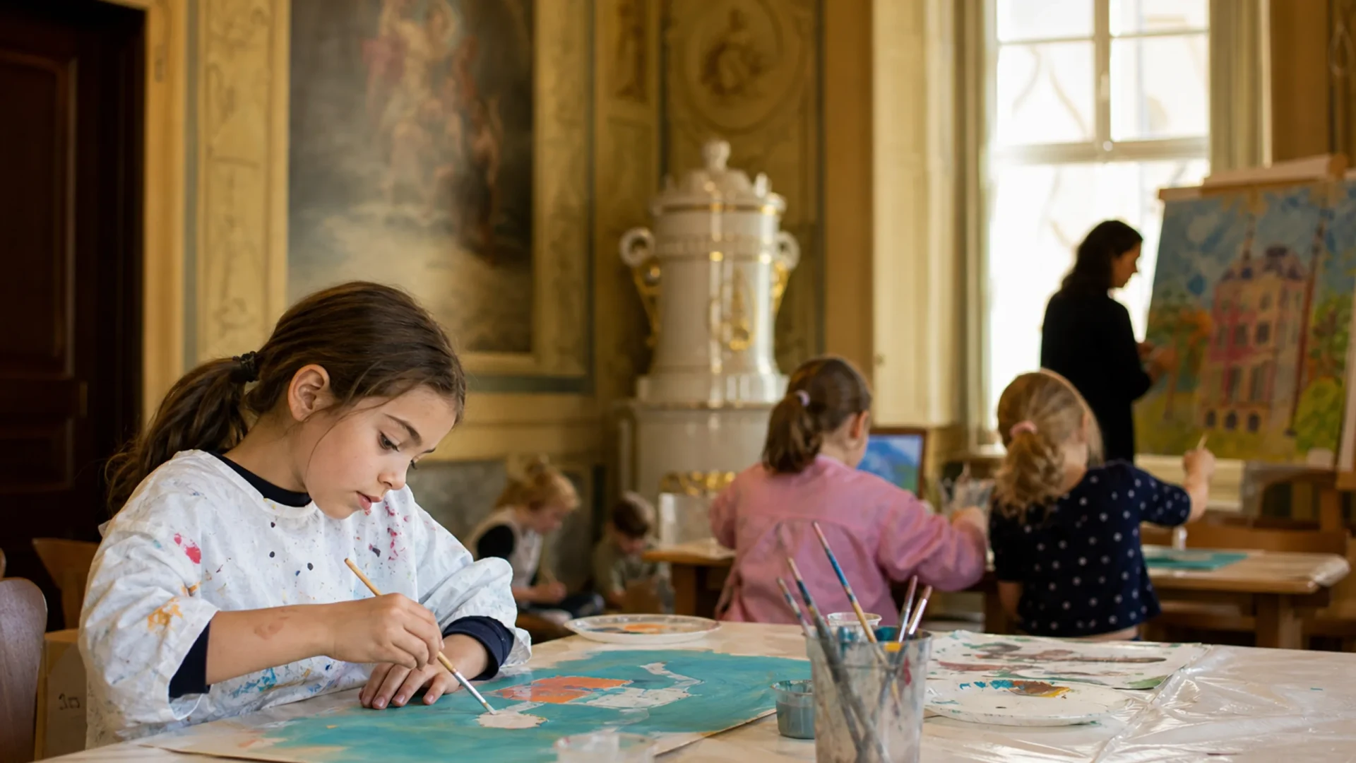 Kinderkunstschule Museum Ettlingen, Malen im Schloss
