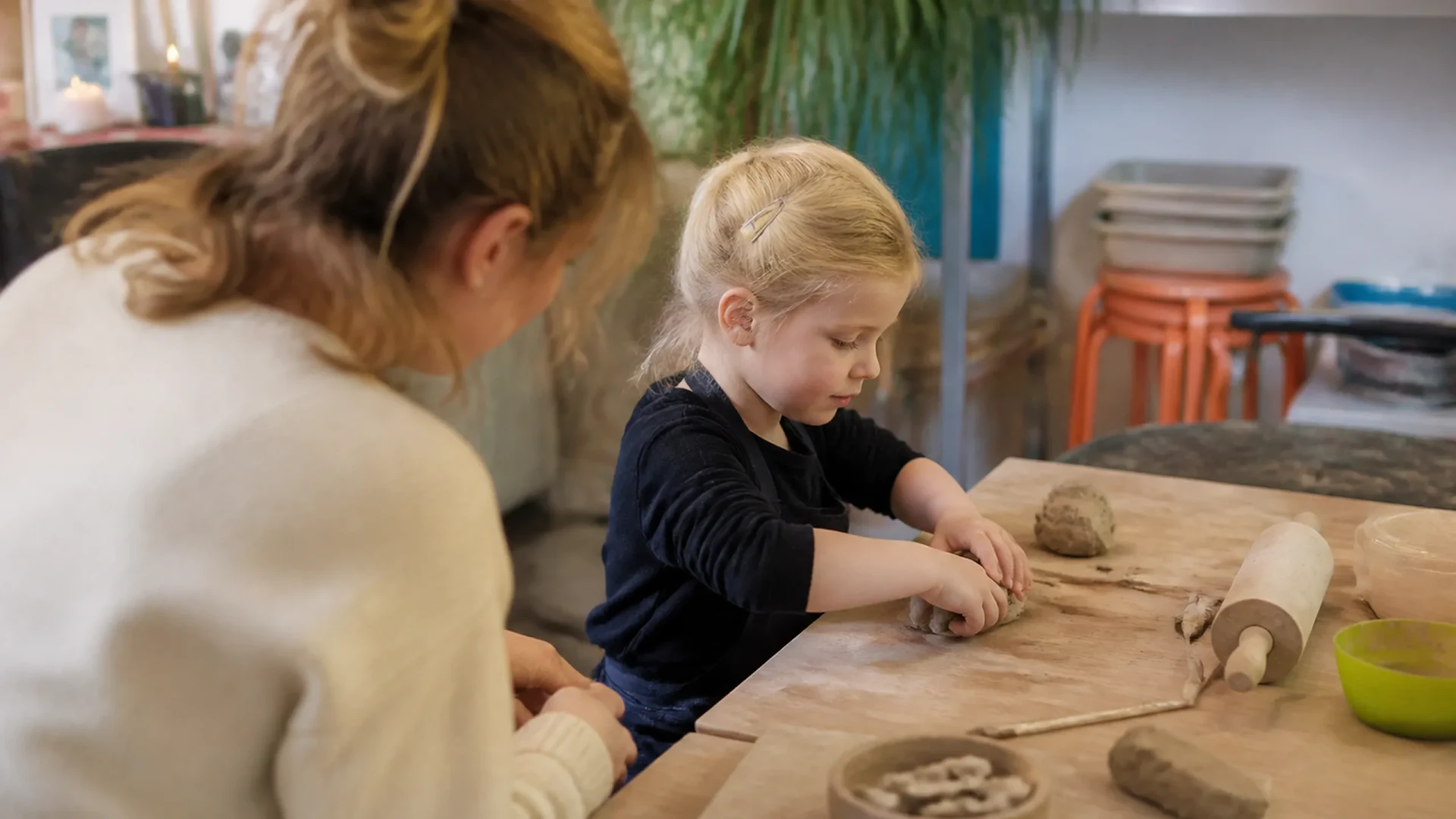 Töpferzwerge Eltern-Kind Kurs in der Naturwerkstatt Miriam Becker