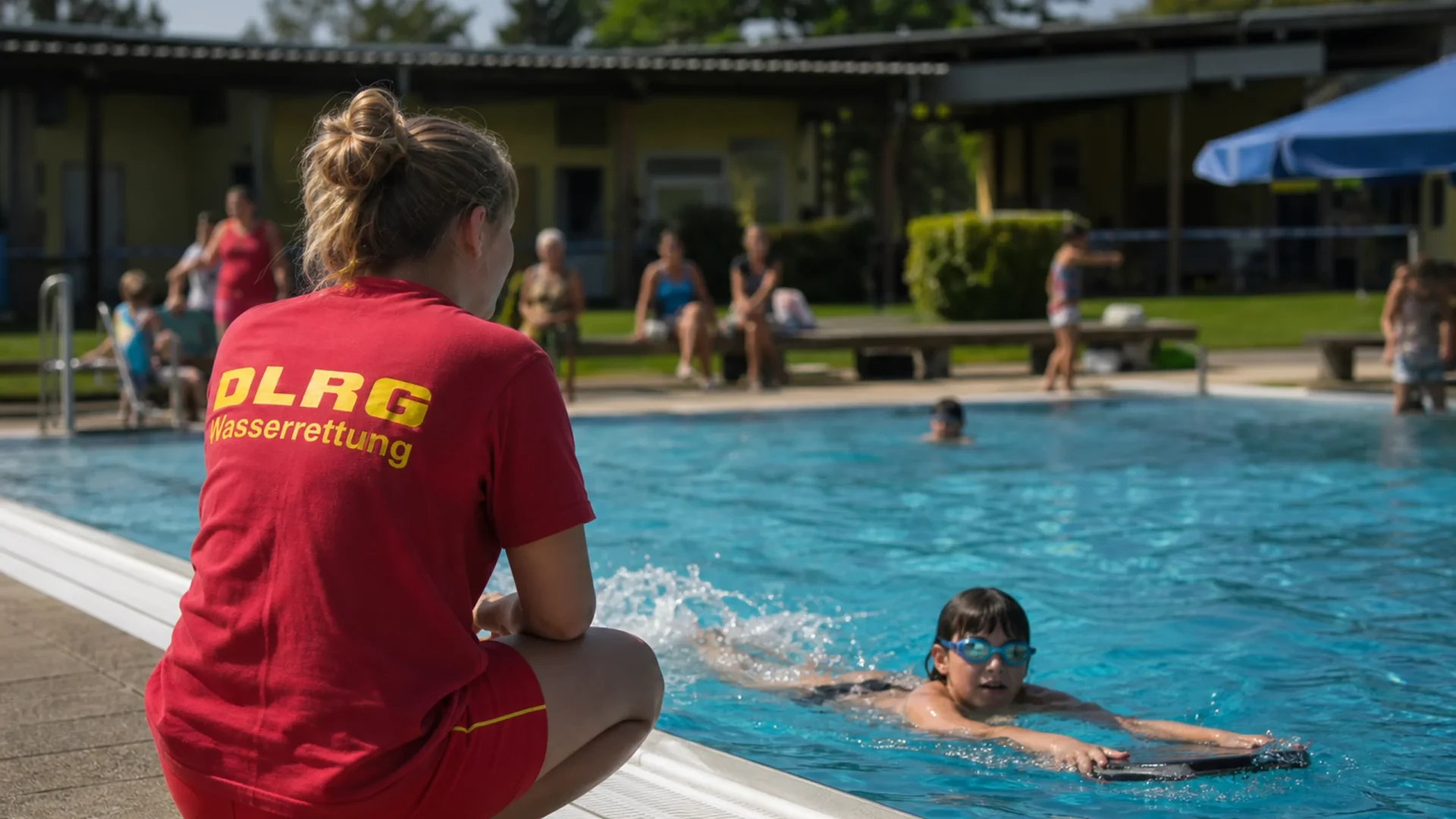 DLRG Abzeichen im Freibad Ettlingen