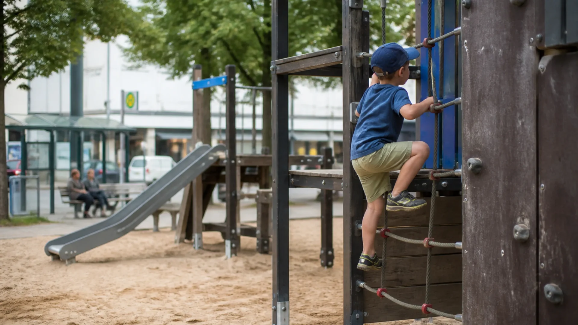 Spielplatz mit Klettern und Sand in Neureut