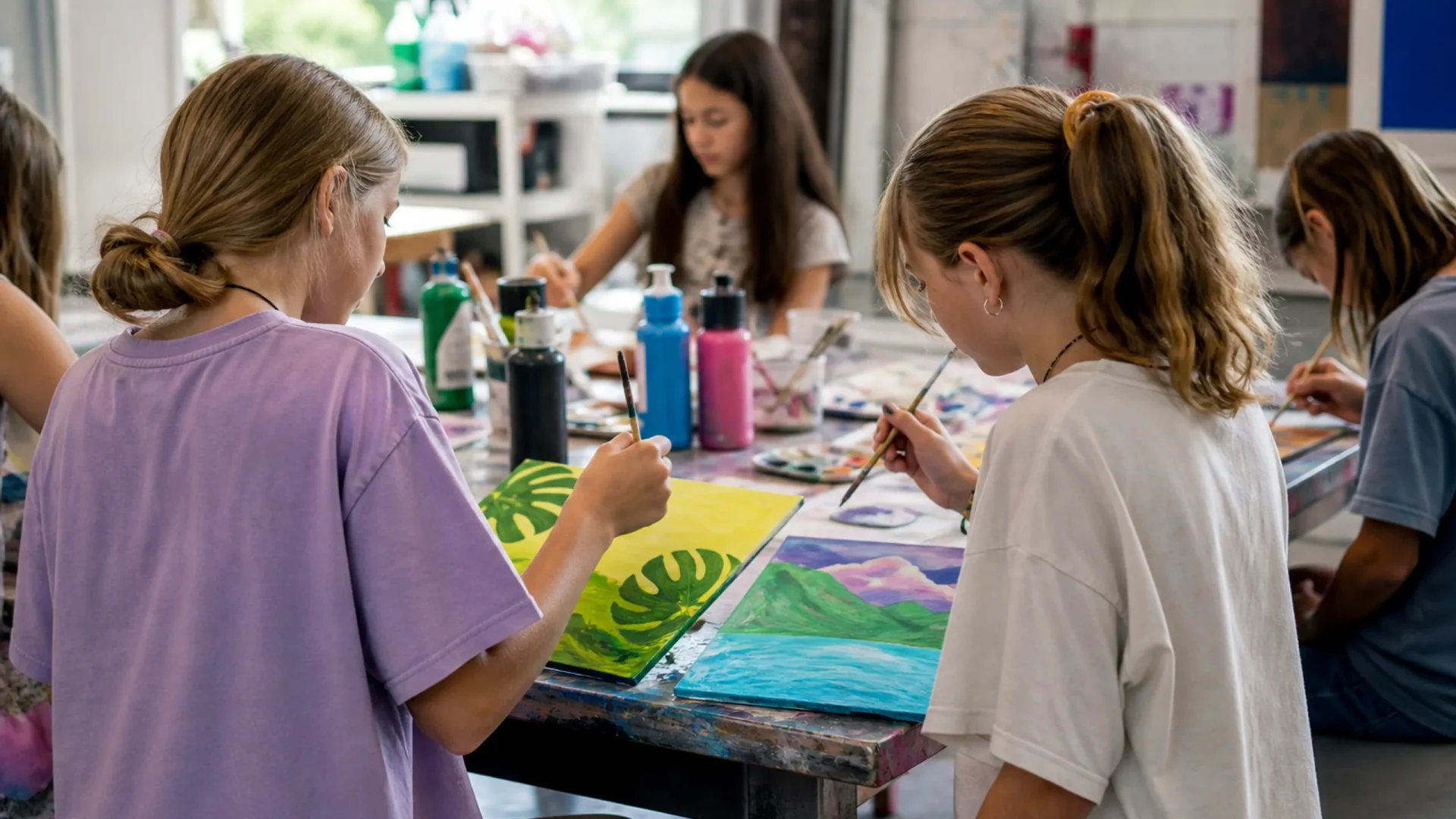 Kunstwoche Jugendkunstschule, Malen, Drucken und Tonen