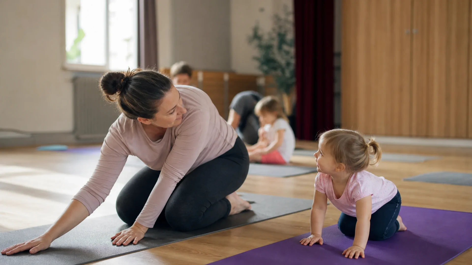 Relaxing Family Herbst Eltern und Kind Yoga an der vhs Karlsruhe
