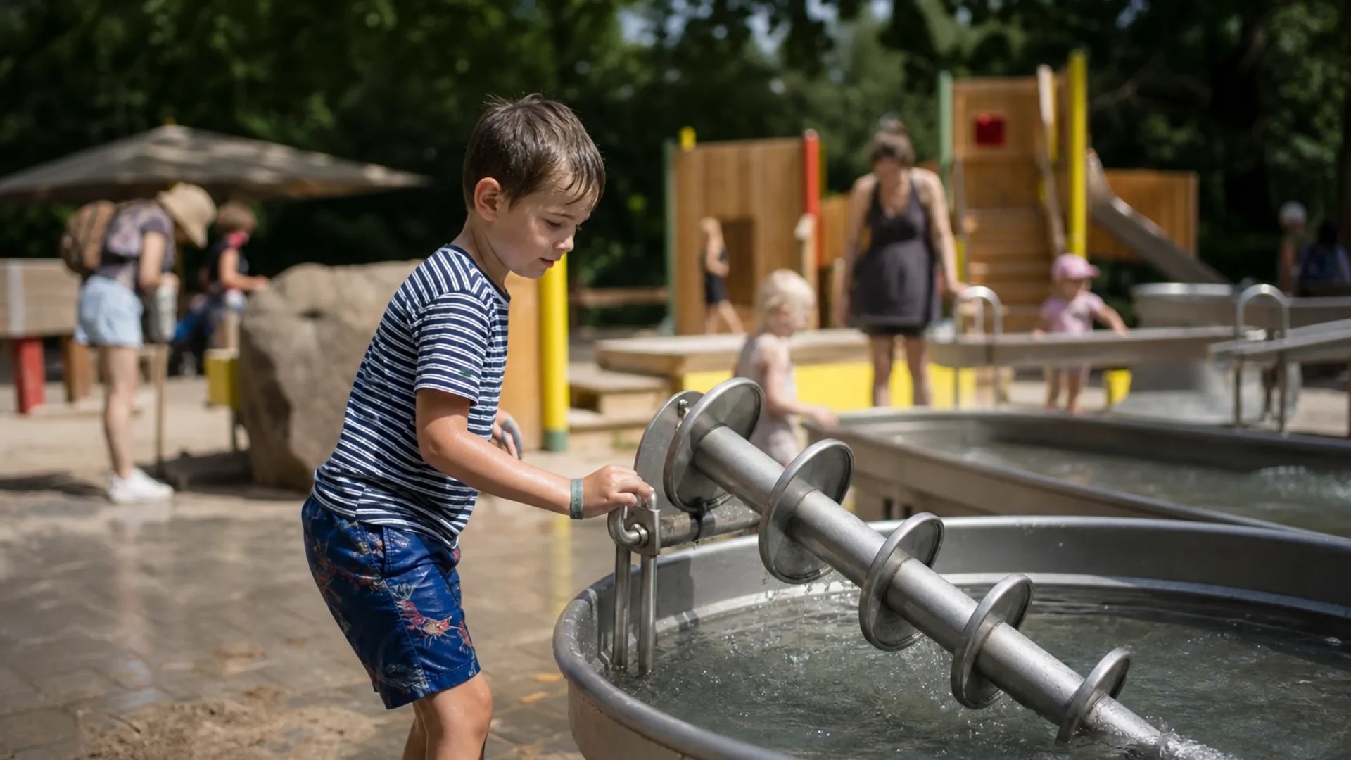 Wasserspielplatz am Zoo in Karlsruhe